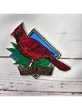 Myrtle Beach South Carolina Cardinal Souvenir Magnet Decorative Collectible Gift